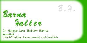 barna haller business card